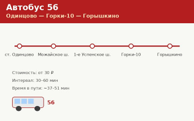 Автобус 56 Одинцово — Горки-10 — Горышкино: расписание (2026) Автобус 56 Одинцово — Горки-10 — Горышкино: расписание (2026)