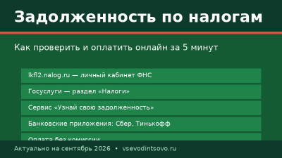 Как узнать задолженность по налогам в Одинцово: все способы (2026) Как узнать задолженность по налогам в Одинцово: все способы (2026)