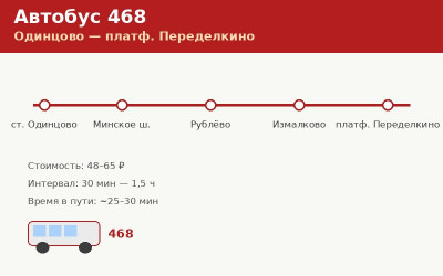 Автобус 468 Одинцово — платф. Переделкино: расписание (2026) Автобус 468 Одинцово — платф. Переделкино: расписание (2026)